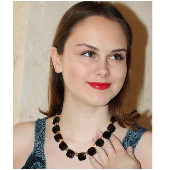 Kate Spade Colorblock Black Grey Bold polished Necklace - Picture 9 of 9